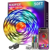 KSIPZE Led Strip Lights RGB Music Sync Color Changing,Sounds Activatived Lighting Equipment,Bluetoot