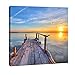 Wieco Art Bridge Canvas Prints Giclee Artwork for Wall Decor, Stretched and Framed Art work, Modern Canvas Wall Art for Home and office Decoration Landscape Picture Print on Canvas Art 24 by 24 inch
