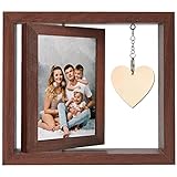 CLQ Double Sided Picture Frame, Unique Gifts for Dad, Father's Day Gifts Rotating Photo Frames 4x6,