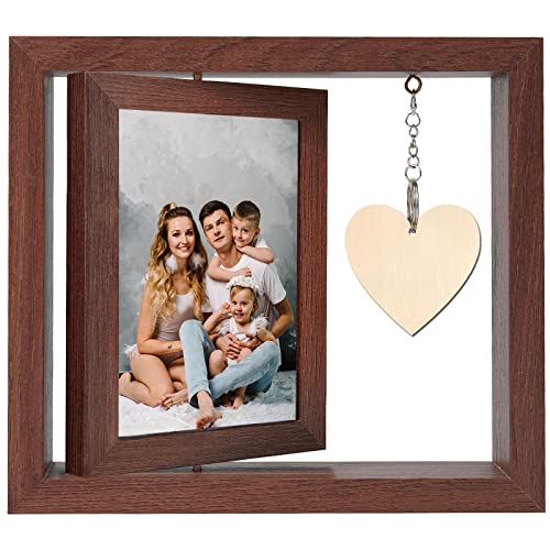 Clq Double Sided Picture Frame, Unique Gifts For Dad, Father's Day Gifts Rotating Photo Frames 4X6, Diy Floating Picture Frames Memorial Gifts For Father's Day, Birthday, Graduation, Wedding #TOP7