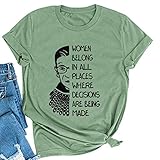 YourTops Women Belong in All Places Women Graphic T-Shirt (US XL, 3-Green)