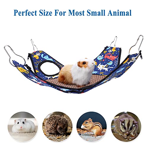Mogoko Blue Tent Hammock Cool Mat For Small Animal Ferret Rat Guinea Pig Degu Gerbil Mice Hamster Chincilla Hammock Sleeper Cage Accessories #TOP4