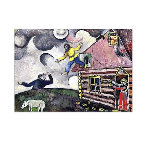 Peinture sur toile Marc Chagall Maison impression premium surrealisme 30x45cm