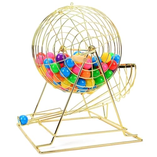 Cage de Bingo Dorée pour Fête de Famille et Animation en Salle de Classe