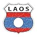 Laos Flag Highway Shield Metal Sign HS-307