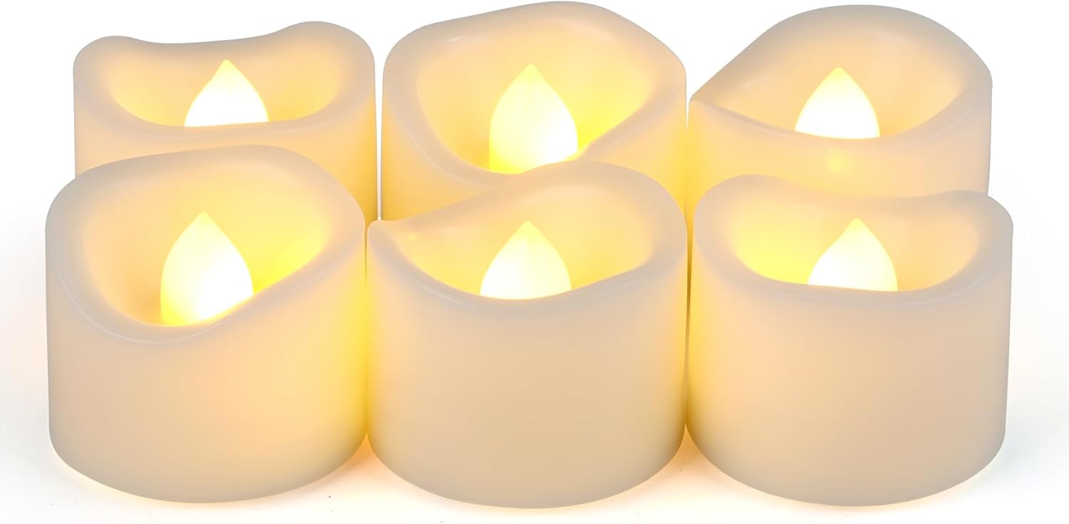 CANDLE IDEA Flameless LED Votive Candles 72 Pack, 1.5" x 2", Battery Operated Flickering Electric Outdoor Flameless Tea Lights, Fake Tealight Candle Bulk for Wedding, Christmas, Halloween Decorations