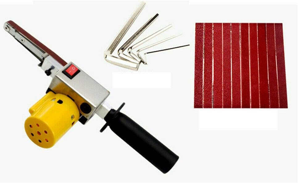 Hand-held Electric Belt Sander - DIY Mini Belt Sander, Electric Knife Apex Edge Sharpener, Multifunctional Grinder Polisher, Mini Grinder Small Machine with 10 Sanding Belts