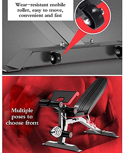 Adjustable Weight Load Training Fitness Gym Bench Weight Lifting Bed Multifunction Bench Press Weight Lifting Bench Home Indoor Fitness Equipment Gym Dumbbell Bench SUBINE Board See Load - Image 5