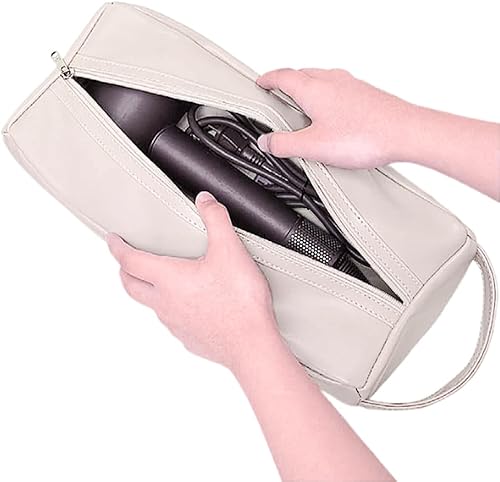 Estuche de viaje para Airwrap StylerFlexstyle, funda de transporte de piel sintética impermeable para secador de pelo supersónico, Beige, Sencillo