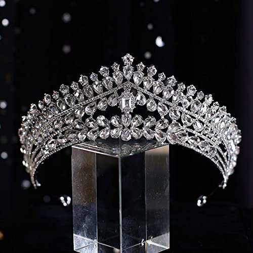 Diamentowa Tiara luksusowe kryształowe serce tiary ślubne chluba korony Rhinestone korowód Diadem panna młoda opaski ślubne akcesoria do włosów
