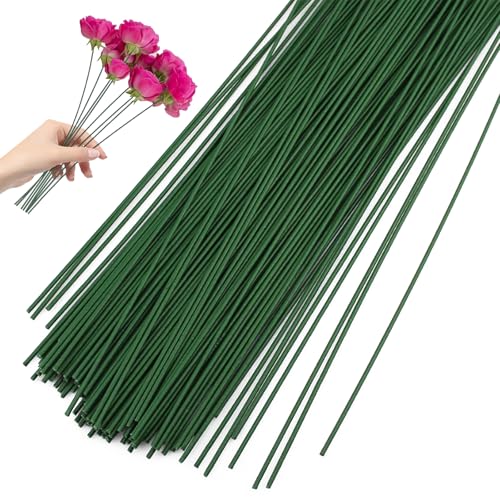 Floral Wire Green Flower Wires Flexible and Strong IronWire Florist Wire Stems Floristry Wires Floristry Supplies Crafting Wiree for Flower Shops Handicrafts and Floral Support (100 0.5mm)