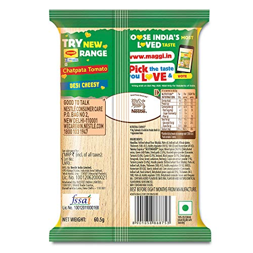 Image of Maggi 2-Minute Instant Noodles, Yummy Capsica Masala Pouch, 60.5g