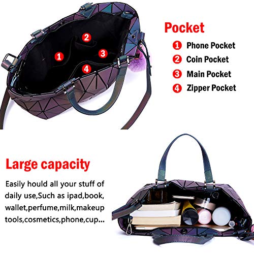 Harlermoon-Geometric-Holographic-Luminous-Reflective-Purse-Large-Top-handle-Handbags-with-Zipper-Closure-Boston-Bag-for-Women