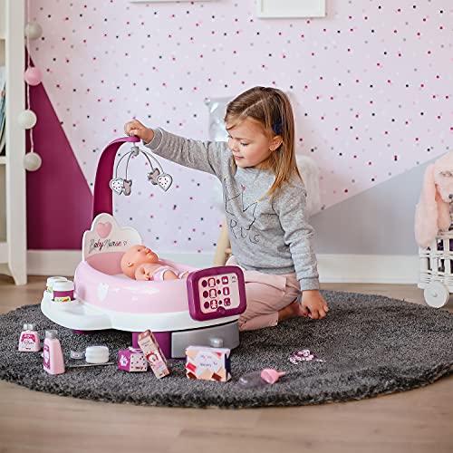 Smoby Baby Nurse Nursery Electronique pour Poupons et Poupées 24 Accessoires + 1 Poupon Fonction Pipi 220347 - vue 5