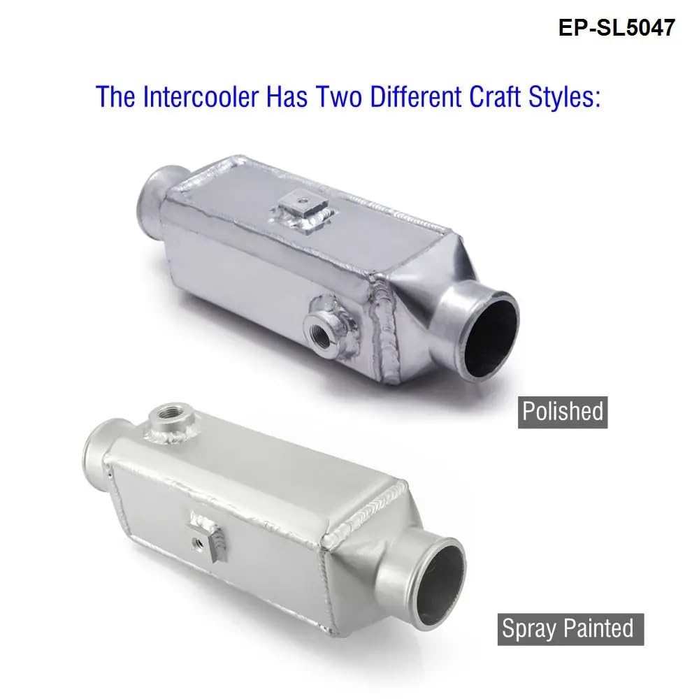 Intercooler aluminiowy Uniwersalny, lekki aluminiowy drążek i płyta Turbo, montowany z przodu intercooler typu woda-powietrze EP-SL5047(Polished)