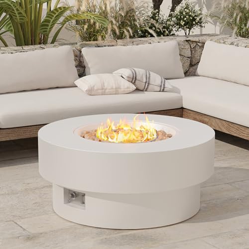 Wakeyard 32.5 inch Outdoor Propane Fire Pit Table, 50000 BTU