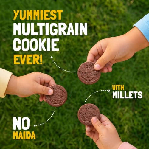 Image of Slurrp Farm No Maida No Palm Oil Choco Ragi Multigrain Cookies | Yummy Biscuits made with Ragi, Jowar and Whole Wheat Flour | Tasty Cookies for Kids | 80g