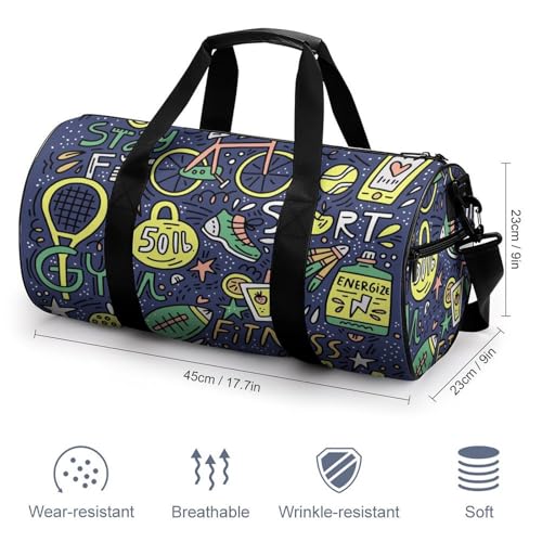 Duffel bag rouge et vert de 45cm avec fermeture zippée renforcée