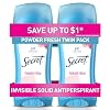 Secret Anti-Perspirant Deodorant Invisible Solid Powder Fresh Twin Pack 5.20 oz