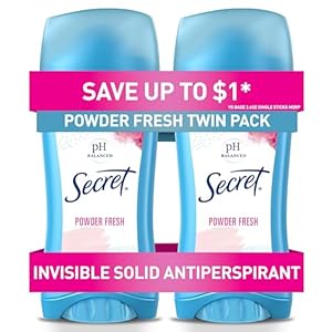Secret Anti-Perspirant Deodorant Invisible Solid Powder Fresh Twin Pack 5.20 oz