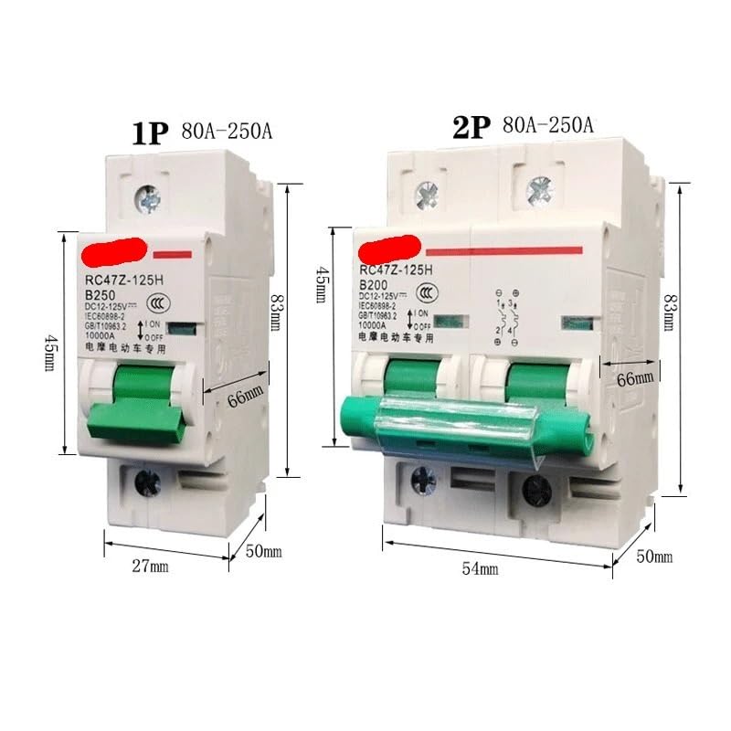 Salvavita Riarmo Automatico Interruttore automatico CC 80A 100A 125A 150A 200A 250A Corrente 12V-125V(2P,200A)