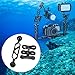 Hubceuo Aluminum Alloy Scuba Diving Light Torch Dual Ball Joint Arm and 1 Set Butterfly Clip Clamp Mount for Underwater Photography Camera