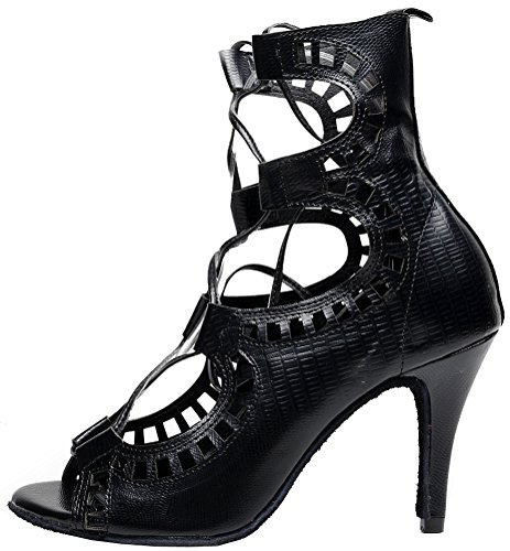 Bottes de danse à lacets femme talon creux souple chaussures argentées 38