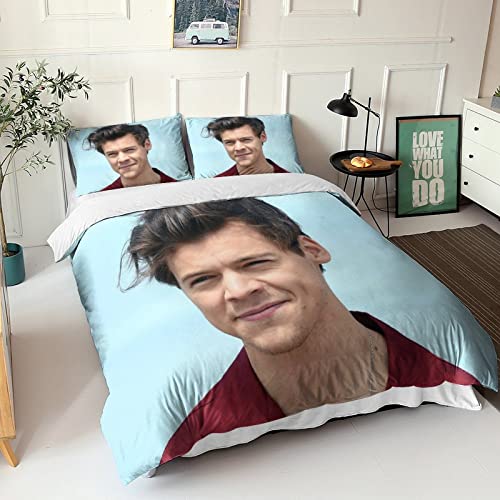 Juego De Ropa De Cama De Harry Styles para Adultos Y Niños Funda De Edredón En 3D Famous Singer...