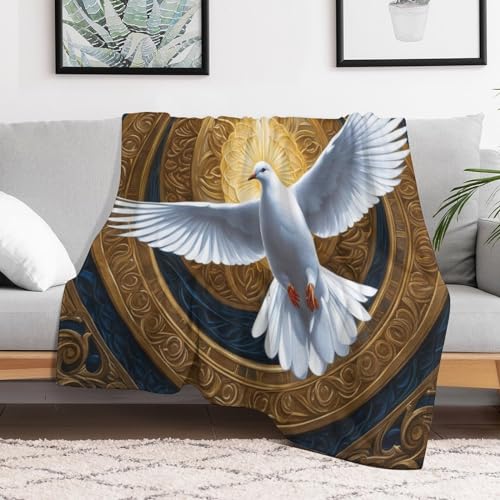 Couverture chaude en flannel molleton de flanelle colombe plaid lit toute saison 100x130