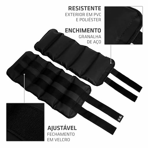 Caneleira de Peso 8kg Muvin – Tornozeleira – Ajustável – Academia – Treino – Exercício – Fitness – M