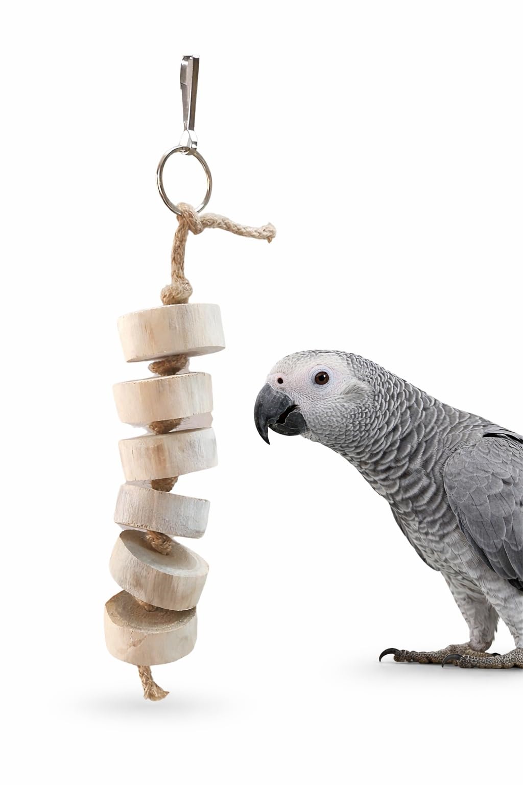 KSK Kabob Shreddable Wooden Parrot Cubes Blocks Chewing Toys Parrot Knots Block Chew Toy Wood Hanging Toys Medium Large Birds Conures Cockatiels African Grey Cage Accessories(10.5IN)-image-4