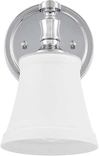 Miniatura 10 de Wall Sconces, Traditional Brushed Nickel 1 Light Sconce, Wall Light with Opal Glass Shade for Bedroom Bathroom Living Room & Hallway Vanity Lighting