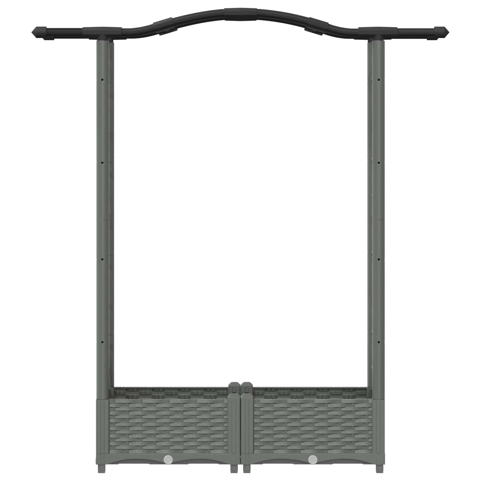 Aiuola rialzata con traliccio e tetto, grigio chiaro, 124 x 40 x 123 cm, in polipropilene