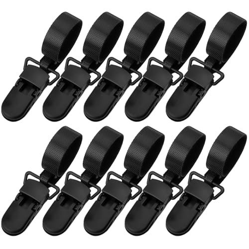10PCS Garden Flag Clips Anti-Wind, Flag Pole Clips to Hold Garden Flags in Place, Flag Yard Clips for Small Flags Outdoor, Small Yard Lawn Garden Flag Stoppers to Keep Flags Windproof (Black)