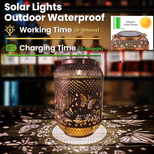 Lampe solaire suspendre sans fil solution éclairage clôture arbre - 6