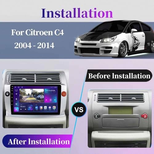 Pantalla Android Auto inalámbrica de 4 núcleos para Citroen C4 2