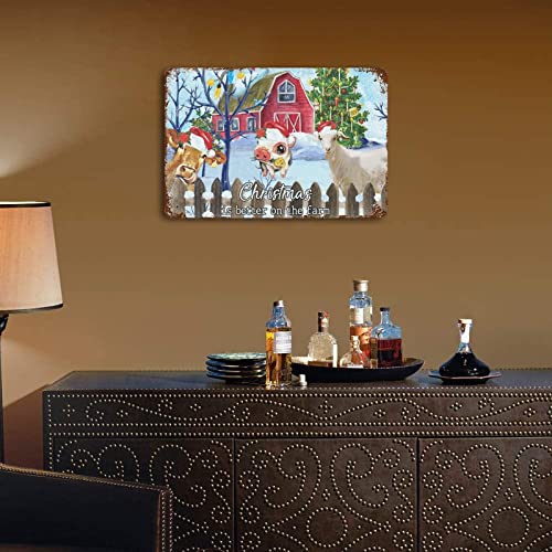 Panneau métal renne de Noël impression durable grand format 45cm - 6