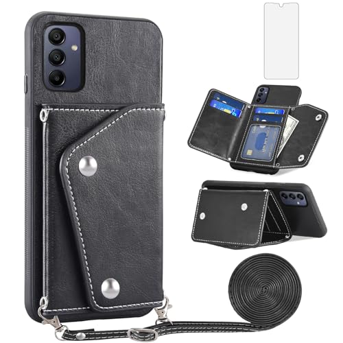 Sacoche Samsung Galaxy A15 5G anti-perte avec bandoulière et porte-carte