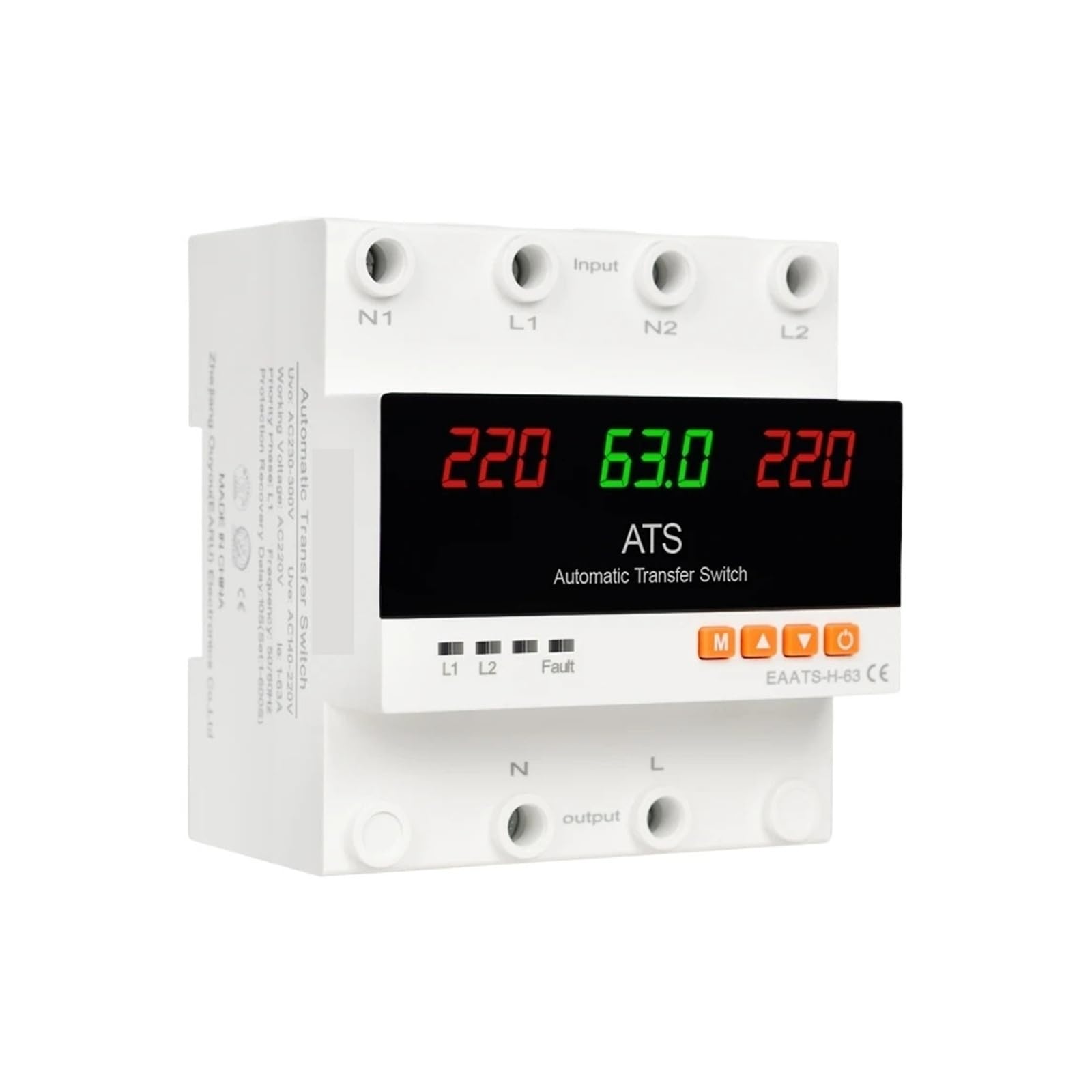 63 A 100 A regulowana ochrona przed zbyt niskim napięciem Dual Power Conversion, automatyczny przełącznik przesyłowy, przekaźnik monitorujący 220 V