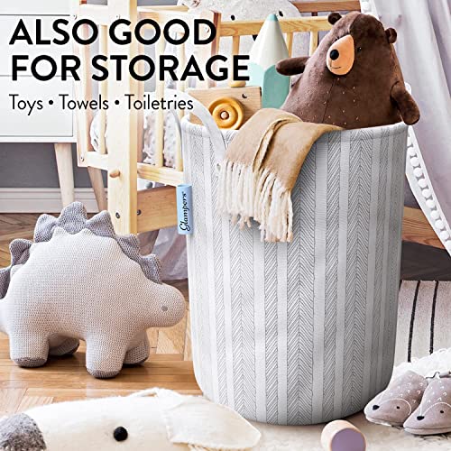 Glampers Laundry Hamper 43/46/54L | Large Laundry Baskets With Sturdy Handles | Collapsible Kids Hamper For Dirty Clothes, Toys | Large, Silver #TOP6