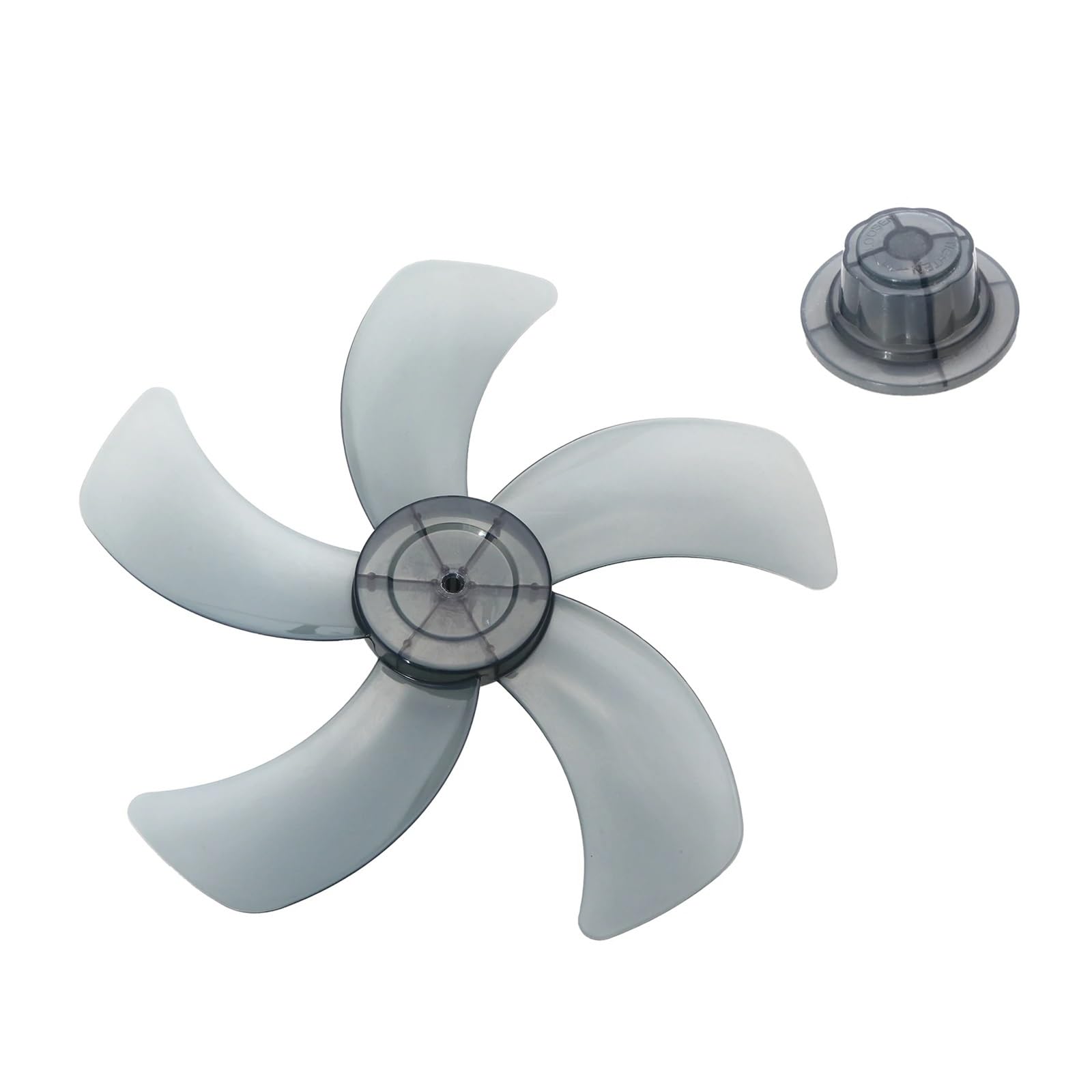 FOELANNE Plastic Fan Blade, Universal ABS Fan Blade 7 Leaves With Nut Cover For Household Fans 14/16 Inch Black