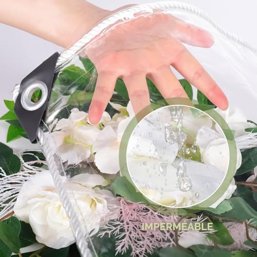 Bâche transparente avec œillets extérieure PVC 420g/m² bâche tonnelle - 8