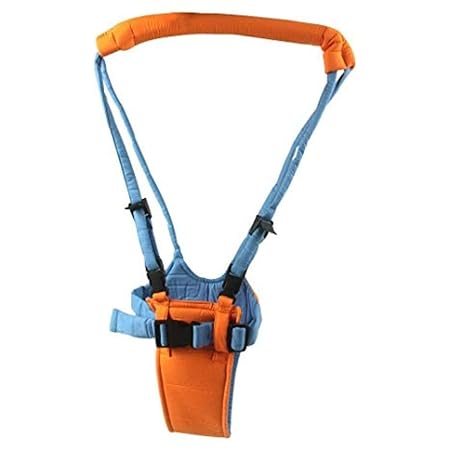 DEVZA Baby Walking Harness Walker Sit to Stand with Crotch Adjustable Safety Lifting & Pulling Style for Toddlers Infant Kids Activity | 52 x 30 x 15 cm | Orange