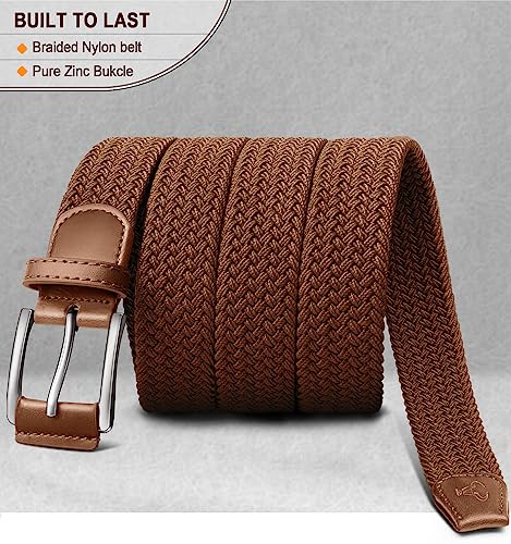 Image of Stretch Belt Men,Bulliant Mens Woven Stretch Braided Belt 1 3 /8