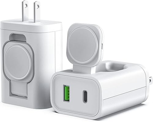 Miniatura 2 de Cargador USB C de 24 W, diseño 3 en 1 con cargador inalámbrico Apple Watch, cargador PD para iPhone, AirPods