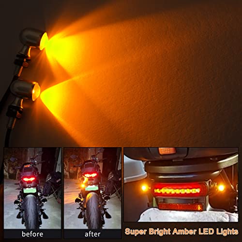 Mini Led Motorcycle Turn Signals Lights 12V Amber Indicator Lights M5 Screw Universal Motorbike Signals Compatible With Harley Honda Kawasaki Suzuki Triumph Yamaha #TOP2