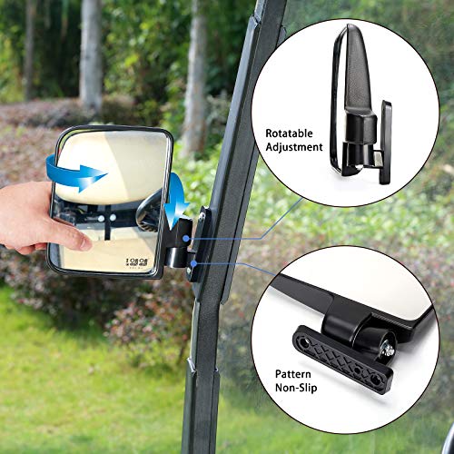 10L0L Golf Cart Folding Side Mirror And Panoramic Rear View Mirror Kit For Ezgo, Club Car, Yamaha #TOP3