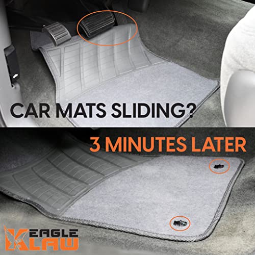 Eagle Klaw - 4 Sets Of Floor Mat Clips For Car Mats - Car Clips Made In Usa - Automotive Clips Anti-Slip Fixing Anchor Retainers For Car Floor Mats - Black - 2 Mat Fastener Clips Kit + 3/8" Cutter #TOP1