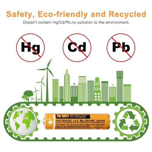 image for pingju NI-MH AAA Rechargeable Battery 1.2V 550mah 8-Pack hhr-55aaabu A