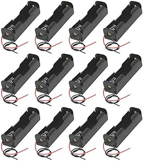 GTIWUNG 12Pcs 18650 Battery Holder Case with Lead Wire Bundle, 3.7V DIY Battery Storage Boxes, 18650 Battery Case Box Single Slot + 2Pcs Cable Straps
